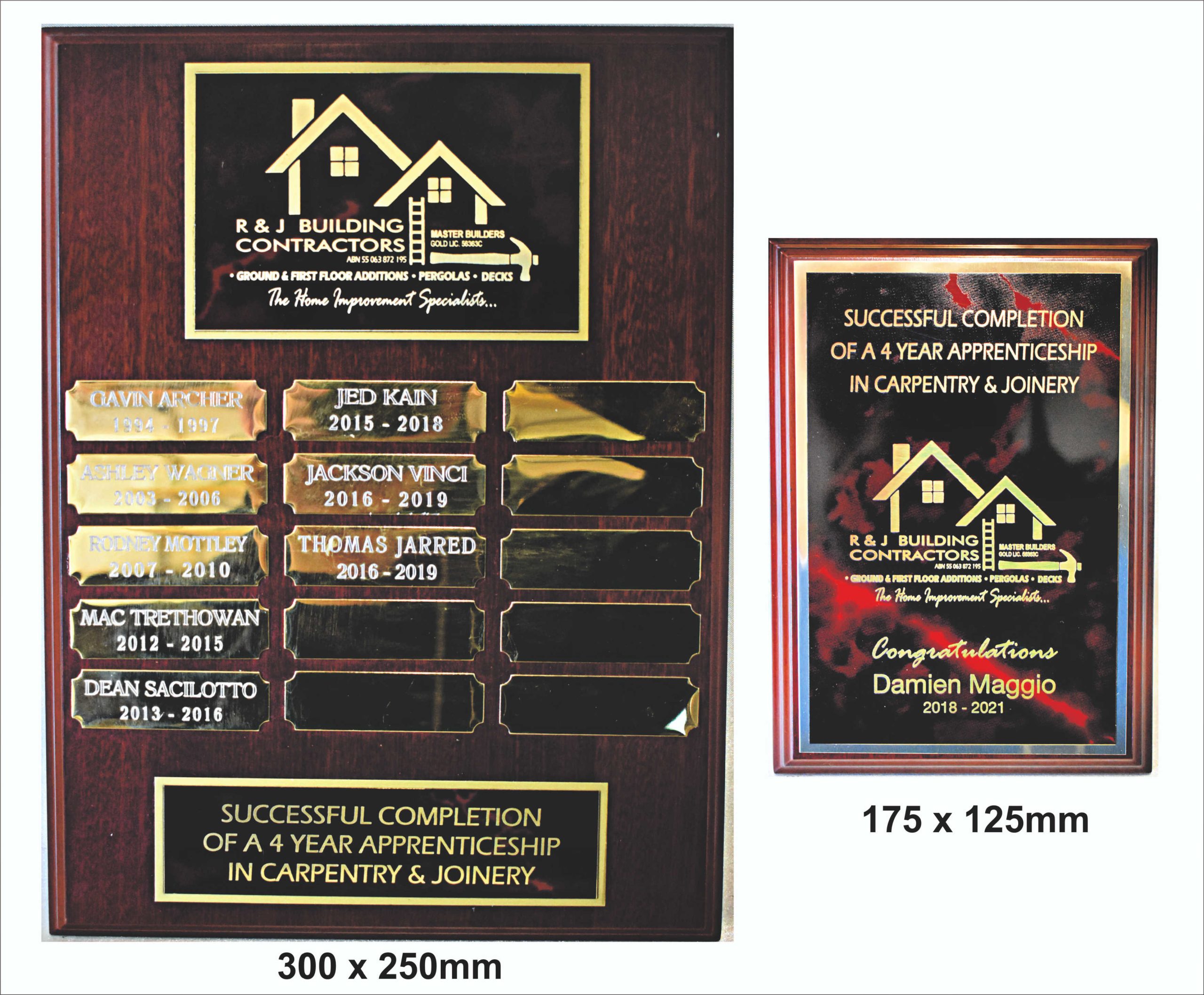 Perpetual- Timber Plaque 250mm x 300mm with Replica